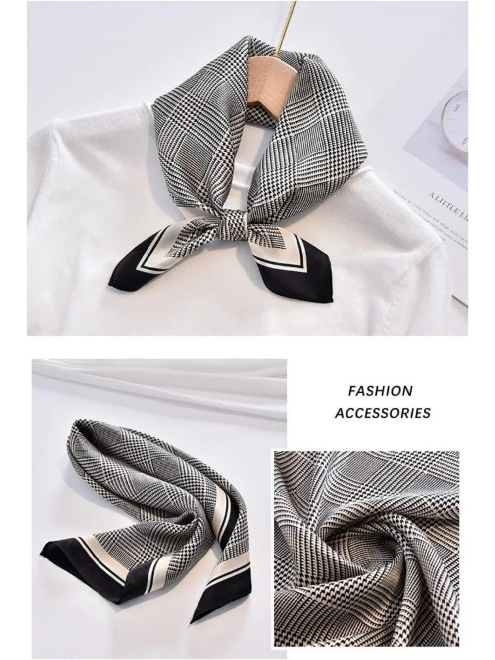 Luxurious 100% Pure Mulberry Silk Square Scarf for Women - Versatile Neck & Head